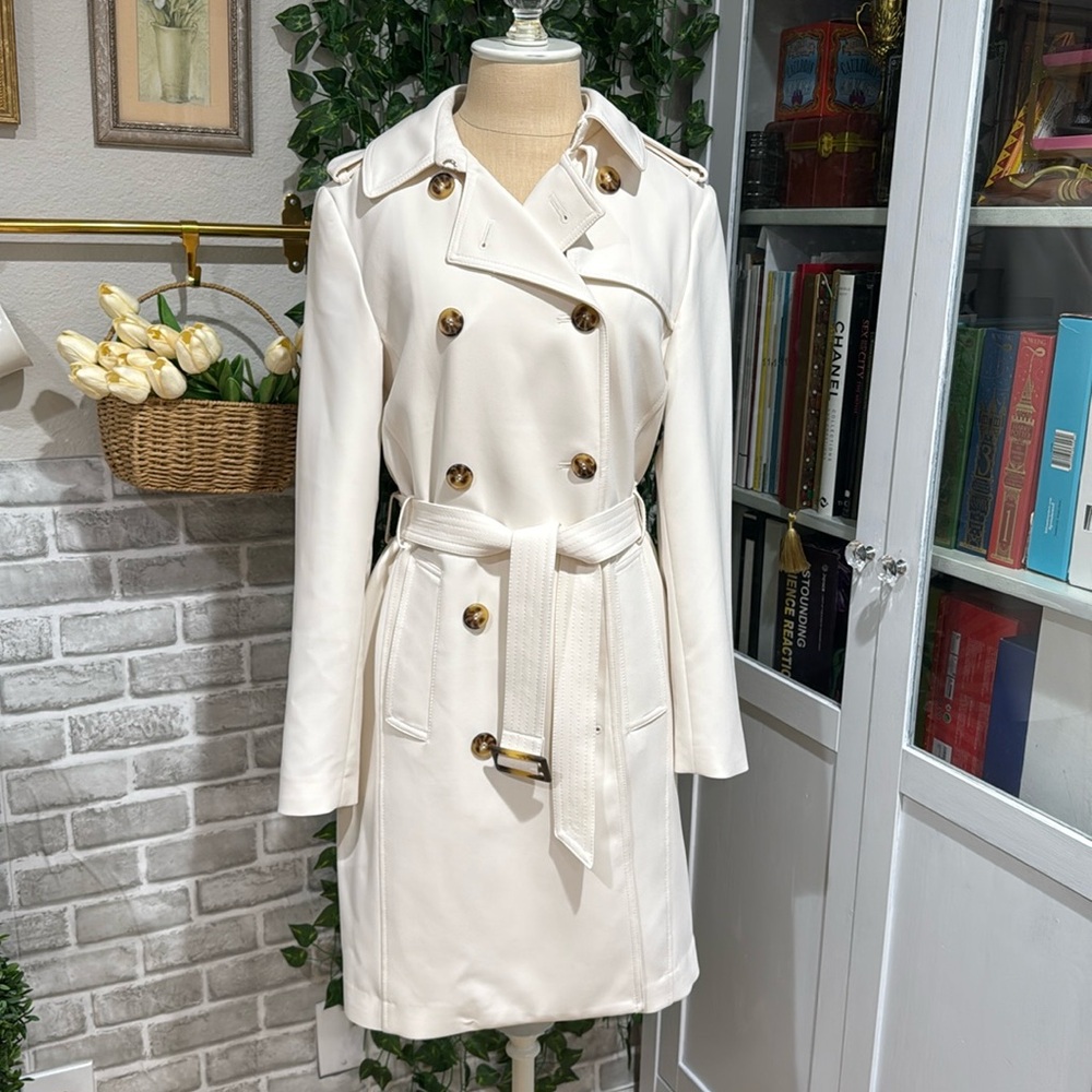 White Trench Coat H&M XS NWT